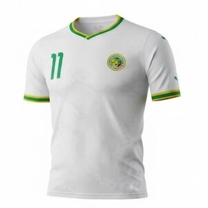 Senegal Football Soccer Jersey Diouf #11 Puma White Multi Sport large